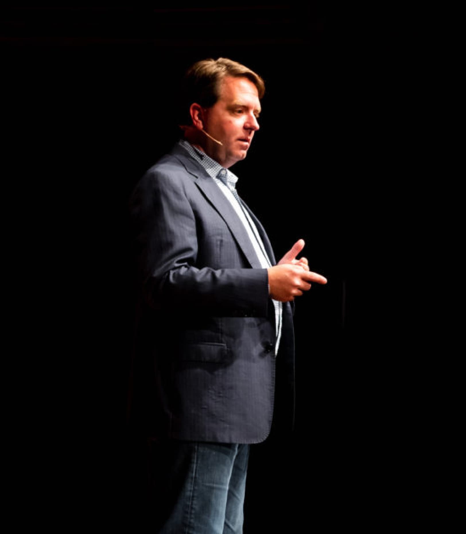 Matt Paxton talking on stage