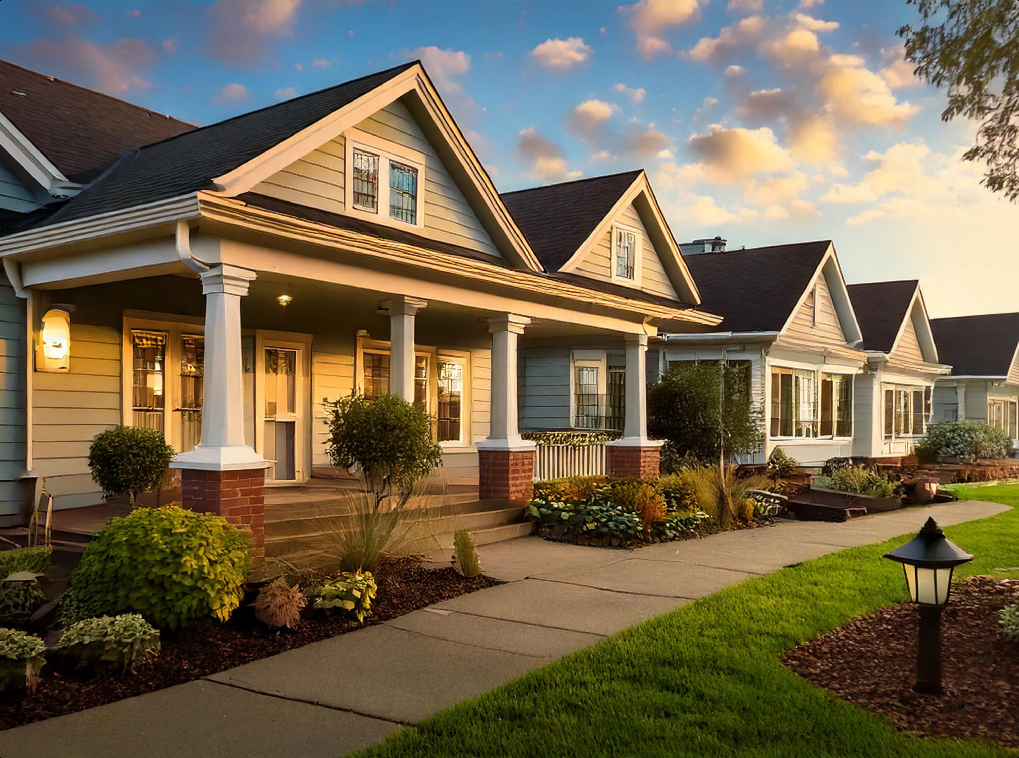 Firefly cozy row of homes with beautiful sky retirement neighborhood 98207 copy