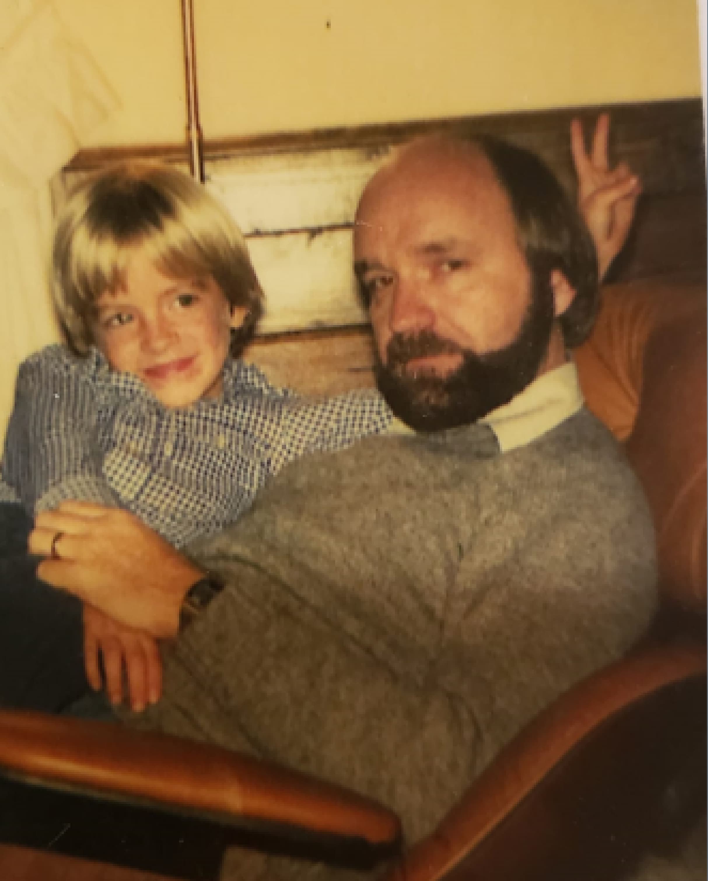 Matt Paxton as a child with his father